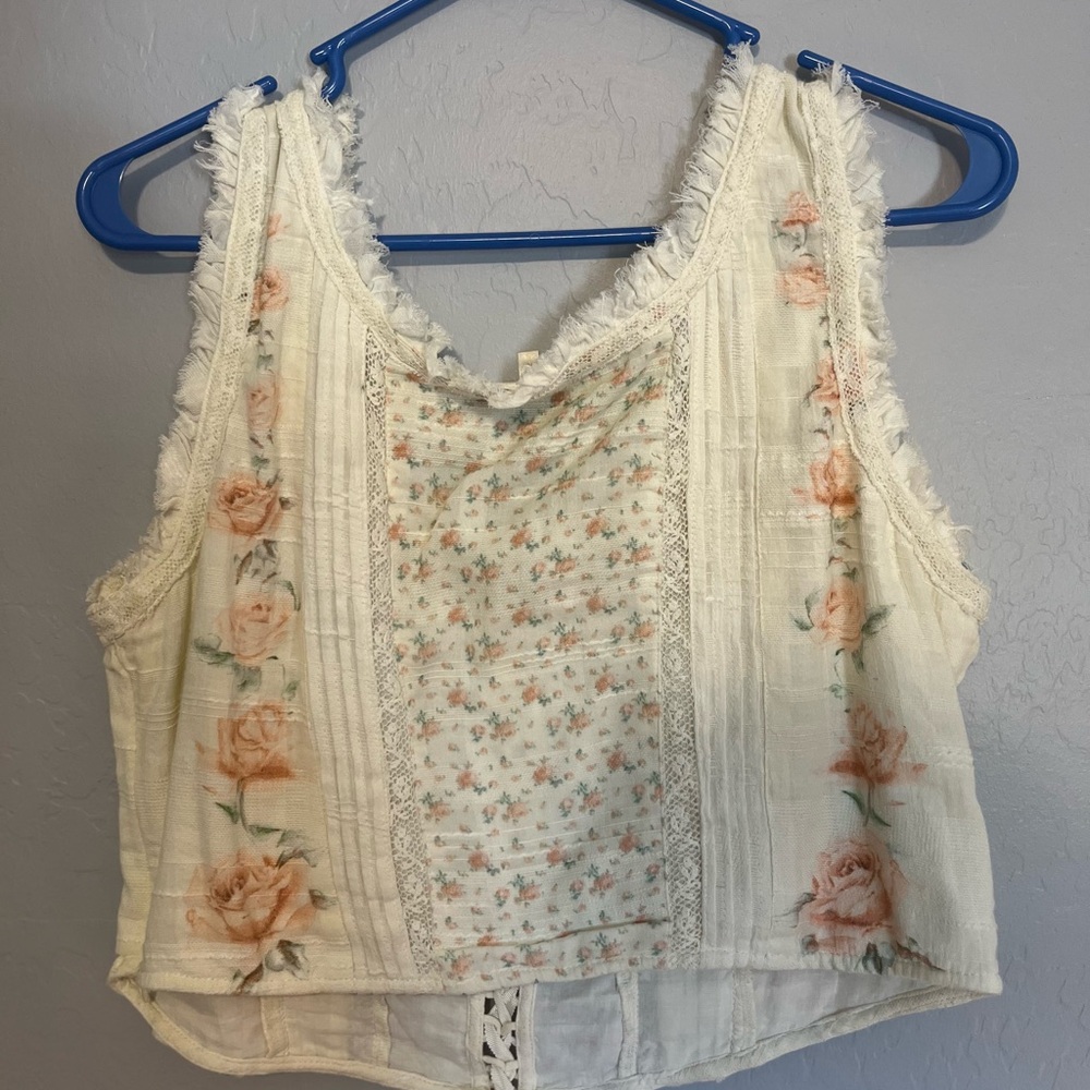 LoveShackFancy Corvelle Lace-Up Floral Bustier Top - Picture 4 of 4